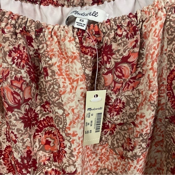 Nwt | Madewell Silk Cold-Shoulder Dress in Watercolor Paisley Size XS - Picture 5 of 13